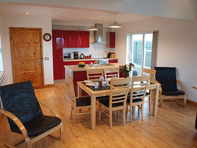 Open Plan Kitchen & Dining Area at 8 Gables Self Catering Accommodation, Sligo, Ireland